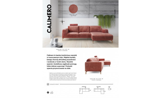 Stūra dīvāns CALIMERO 2-REC